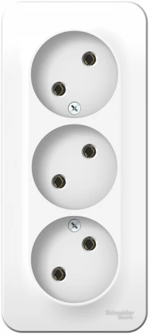 Розетка накладная тройная без заземления (белый) Systeme Electric Blanca BLNRA000311