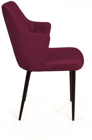 Стул с подлокотниками Top Concept Hunt ромб, бархат красный 16 new / чёрный конус