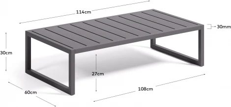 Стол уличный La Forma (ex Julia Grup) Comova (Черный/ Сталь,Металл,Алюминий)