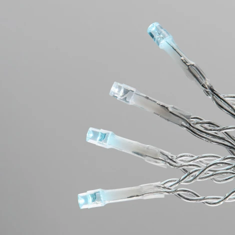 Гирлянда Бахрома светодиодная с эффектом мерцания 12м. соединяемая 195 светодиодов, голубой и белый свет Uniel ULD-B12006-195/TTK ICEBLUE-WHITE IP44