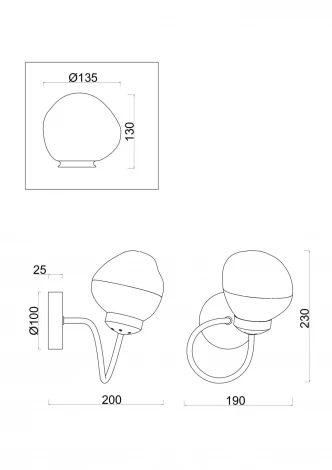 Бра Freya Volani FR8017WL-01MG шар