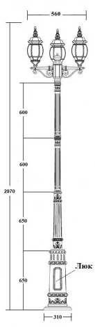 Наземный фонарь Oasis Light AMERICA S 83410SB E7 02 Gb (220V, фонарь, IP44)
