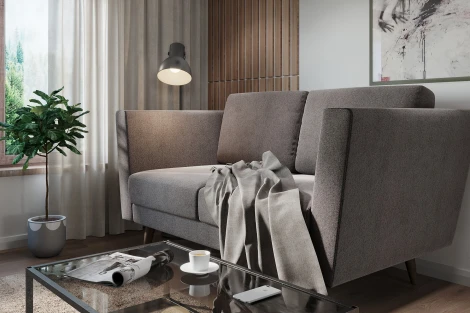 Диван Arsko Гуннар коричневая рогожка