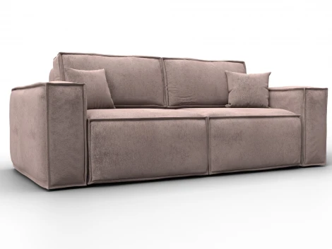 Диван прямой Лига-081 НПБ (ДСП/Пластик/Велюр/Бежевый) Лига Диванов 134135