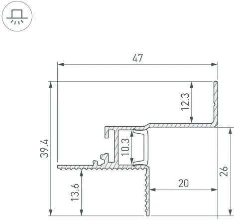 Профиль СEIL-S12-SHADOW-20-SIDE-3000 WHITE (Arlight, Алюминий) 052241