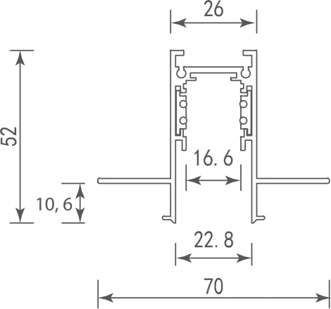 Шинопровод под гипсокартон низковольтный встраиваемый Donolux SPACE-Track system DLT2500InW (48V)