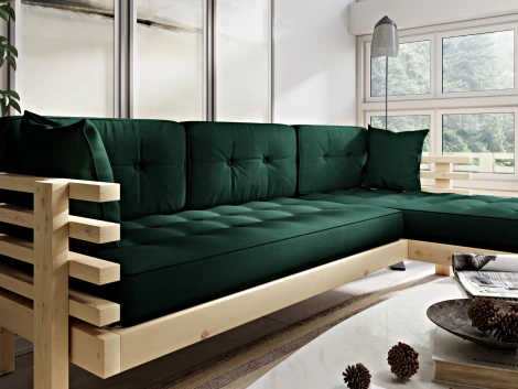 Диван Arsko Стоун Угловой сосна зеленый велюр