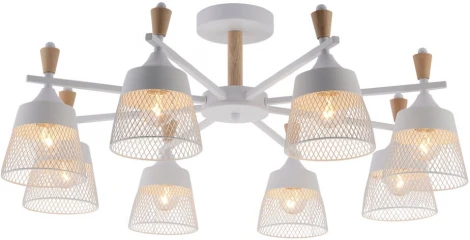 Потолочная люстра на штанге Seven Fires Olban SF3389/8C-WT-WD