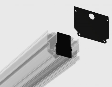 Комплект заглушек для шинопровода в натяжной потолок системы крепления гарпун Magnetic SMART 220V 25mm 2шт Ambrella Track System GL1066