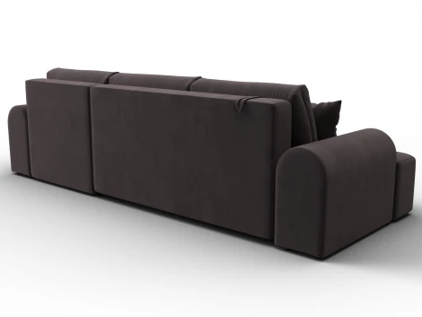 Диван угловой Лига-080 угол правый (ДСП/Пластик/Велюр/Коричневый) Лига Диванов 134749