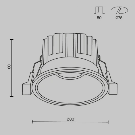 Встраиваемый светильник Maytoni Round DL058-12W2.7K-B (LED, 220V, круглые)