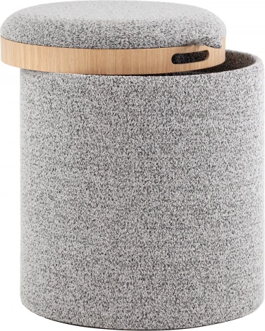 Пуф-столик с ящиком Хюгге S букле серый, Stool Group