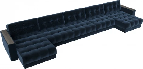Диван П-образный с декором Лига-049 НПБ Мегалонг Лига Диванов (Велюр) арт.128541