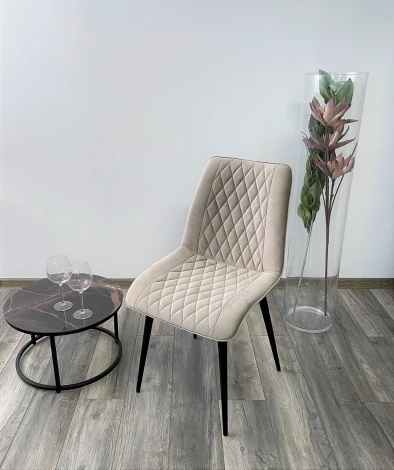 Стул Поль латте #25, велюр / черный каркас, 4 шт./ 1 к.