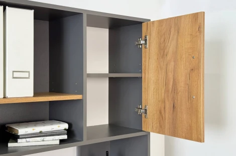 Лайт-2 Надстройка стола компьютерного 1200 Mebelson (ЛДСП/Дуб крафт золотой,Серый) арт.NKL02S1.2.3319