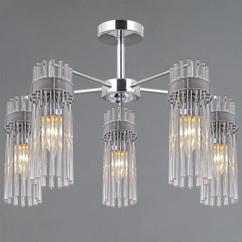 Потолочная люстра на штанге ILLUMICO IL0761-5CSQ-25 CR GENOA (220V)