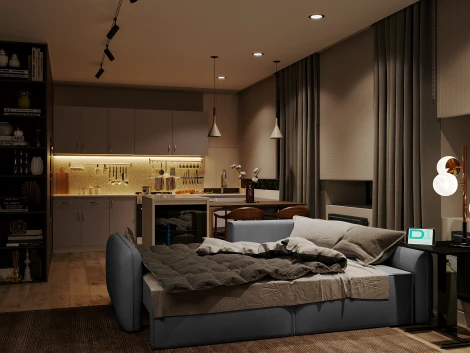 Диван угловой серый D1 Портленд AAA4151007 Premier 25