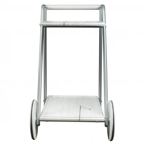 Стол сервировочный Оди металлик/белый/дуб дымчатый Mebelik 008847