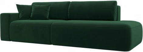 Диван прямой Лига-036 НПБ Модерн подлокотник слева (Зеленый/Велюр) Лига Диванов арт.121342L