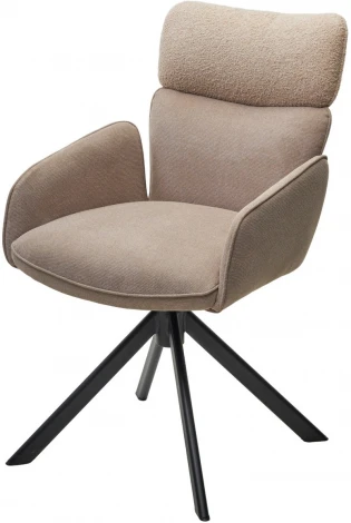 Стул M-City TRIS 360 град. поворот. с возвратом, Davis Nowo 05 беж, букле/Point 13 беж/ Черный