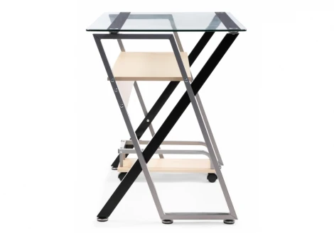 Компьютерный стол gunar silver gray / clear glass