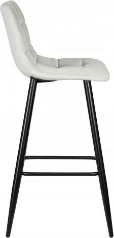 Стул барный Dobrin NICOLE (черные матовые ножки, светло-серый велюр (108-52))