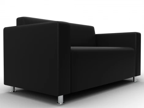 Диван прямой Лига-093 ВН (ДСП,Брус,Фанера,Экокожа/Черный) Лига Диванов 134961