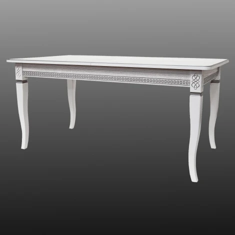 Стол обеденный Фидея 3 белый/серебро 120/160*70 Mebelik арт.005483