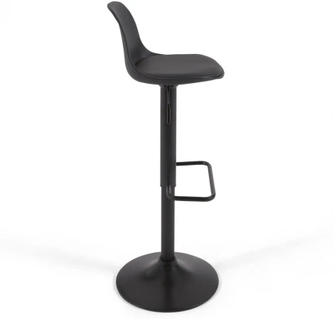 Барный стул Orlando-T - черная искусственная кожа и черная матовая сталь 60-82 см La Forma (ex Julia Grup) арт.111810