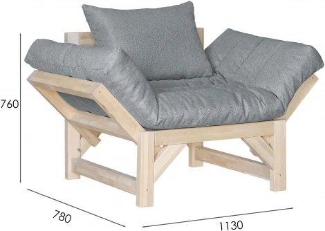 Кресло Бинго ткань браво grey, каркас лак Mebelik арт.009196