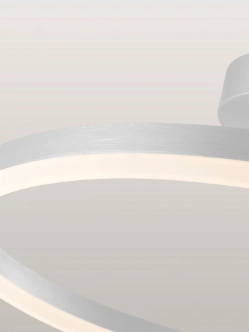 Потолочная люстра на штанге светодиодная с пультом ДУ 56W, белый, LED Natali Kovaltseva Finam LED LAMPS 81121/1C (регулировка яркости, 220V, кольцо)