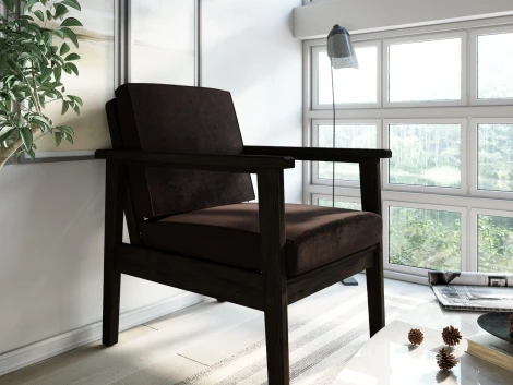 Кресло Arsko Лориан венге велюр коричневый