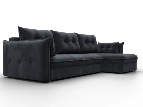 Диван угловой Лига-100 НПБ угол универсальный (ДСП,Фанера/Пластик/Велюр/Темно-серый) Лига Диванов 133667