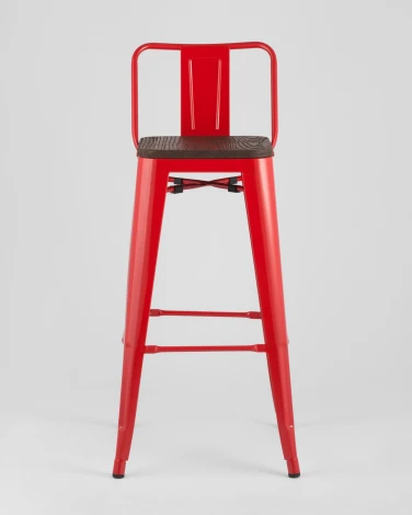 Стул барный Stool Group TOLIX WOOD со спинкой красный глянцевый УТ000001197