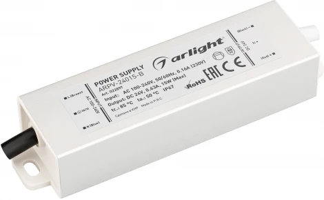 Блок питания ARPV-24015-B (24V, 0.6A, 15W) (IP67 Металл) 022897 Arlight ARPV
