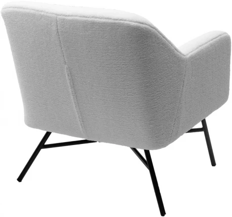 Кресло SHEEP NINI-01 Белый, teddy / черный каркас М-City