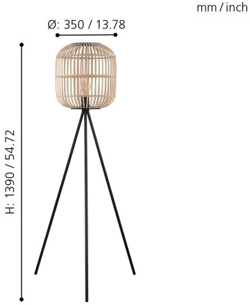 Торшер на треноге Eglo Bordesley 43219 (220V, выключатель)