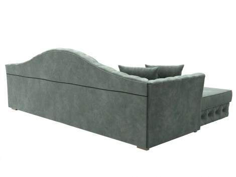 Диван угловой Артис левый угол (Брус,Рейка/Пластик/Велюр/Зеленый) Лига Диванов 128026L