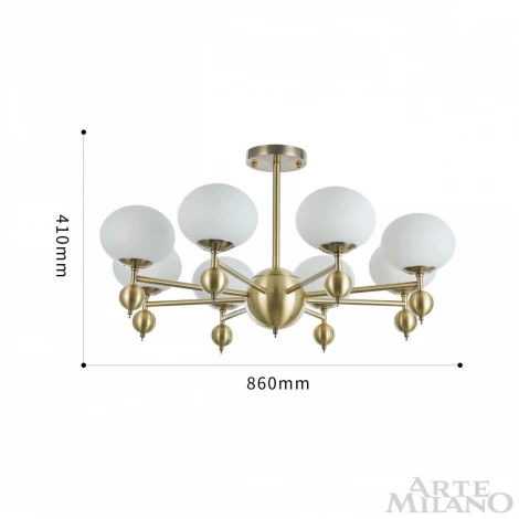 Потолочная люстра на штанге Arte Milano 270307/8 GD (220V, шарики)