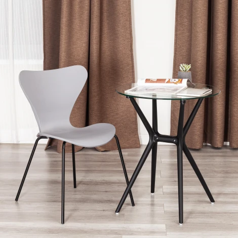 Стул Jacobsen (mod DC 102-1) (Пластик,Металл /Серый,Черный)