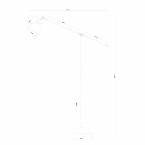 Торшер изогнутый для чтения Arte Lamp Braccio A2054PN-1BK (220V)