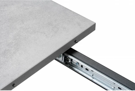 Стол раскладной Woodville Денвер Лофт 120 25 мм бетон / черный матовый 506944