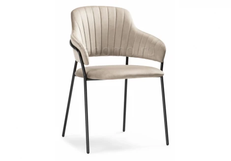 Стул Woodville на металлокаркасе Инклес дымчатый / черный глянец 483858