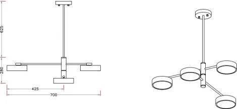 Потолочная люстра на штанге Zortes Lunar ZRS.01243.04 (LED, 220V)