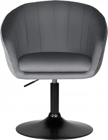 Кресло дизайнерское DOBRIN EDISON BLACK (серый велюр (1922-19)) 8600_BlackBase-LM BLACK, цвет сиденья серый (1922-19), основания черный