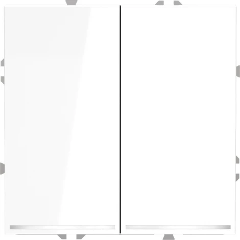 Выключатель двухклавишный с подсветкой (белый глянцевый) Voltum S70 VLS020201