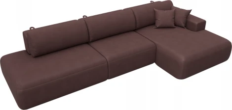 Диван угловой Лига-036 НПБ Модерн Лонг правый угол Лига Диванов (Замша) арт.127759