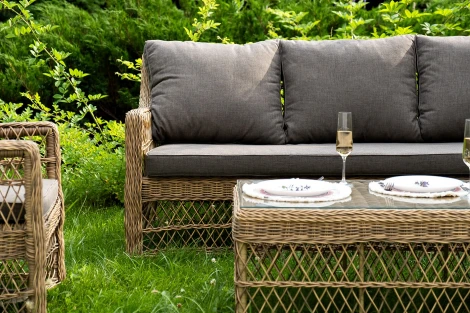 "Гранд Латте" лаунж-зона из искусственного ротанга, цвет соломенный 4SIS арт.УТ-00000564