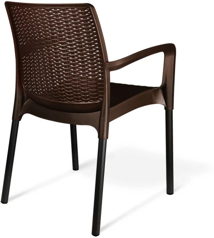 Стул Sheffilton SHT-S68 пластиковый коричневый/черный муар (цинк)