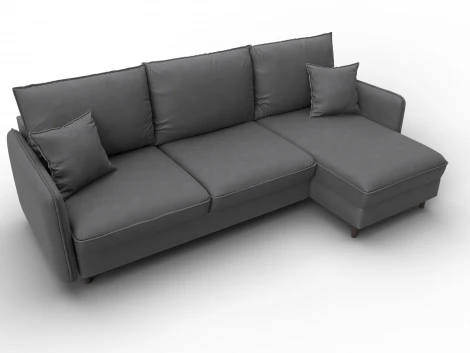 Диван угловой Лига-064 НПБ угол универсальный (ДСП/Дерево/Замша/Серый) Лига Диванов 129638